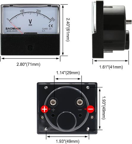 Baomain Dh-670 DC 300v Volt Analog Panel Mount Meter Voltmeter in Saudi Arabia