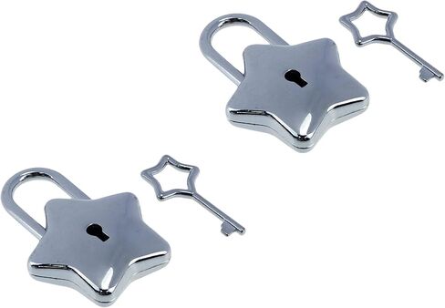 2 PCS Zinc Alloy Gold Small Square Decorative Padlock, Bling Decorative Lock with Key for Luggage Cabinet Handbag Jewelry Box in Kuwait