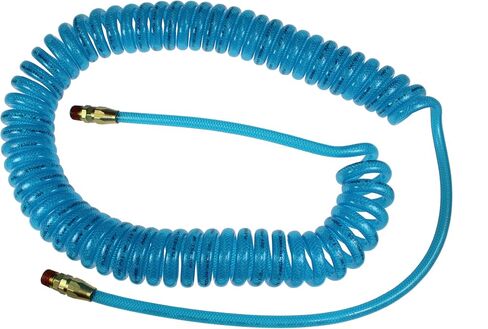 Coilhose Pneumatics PRE14-10B-T خرطوم هواء ملفوف مقوى بالبولي يوريثين، معرف 1/4 بوصة، طول 10 أقدام مع (2) تركيبات دوارة قابلة لإعادة الاستخدام MPT 1/4 بوصة، أزرق شفاف in Saudi Arabia
