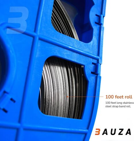 BAUZA JH1340 Stainless Steel Strapping Band Coil 1/2 Wide 0.015 Thick, Stainless Steel Bright Annealed Finish Band, Stainless Steel Portable Strong Straps for Heavy Load 100 Feet Rool in Kuwait