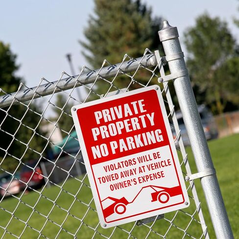 8 قطع من لافتات عدم وقوف السيارات 14 × 10 انش لافتة معدنية من الالومنيوم للممتلكات الخاصة للممر في الاماكن المغلقة والمفتوحة مقاومة للطقس ومقاومة للصدا in Kuwait