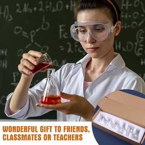 LEIFIDE 6 Pcs Beaker and Flask Set Glass Beaker Set (3Pcs), Erlenmeyer Flask Set (3Pcs) 50ml Graduated Flasks Laboratory Chemistry Set Mini Glassware in Saudi Arabia