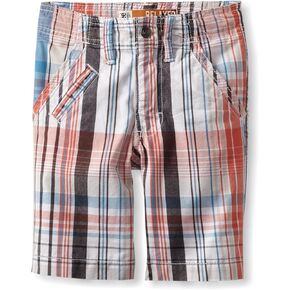 Lee Little Boys' Dungarees Bermuda Flat Front Short, Mango Loom Plaid, 4 Regular in Saudi Arabia