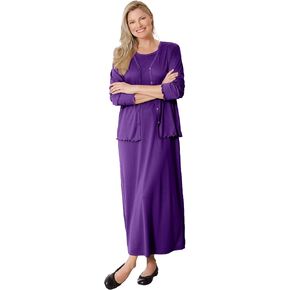 Woman Within Women's Plus Size Lettuce Trim Knit Jacket Dress in Saudi Arabia