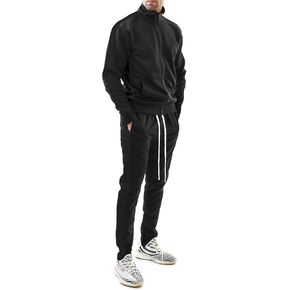 Bleecker and Mercer Men's Active Athletic Training Sports Top and Bottom Tracksuit Set in Kuwait