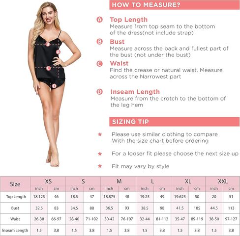 INK+IVY Women's Lingerie Woven Satin Sexy Sleepwear Tank Top and Matching Cami Short Sensual Pajamas Set, Silky Nightwear in Saudi Arabia