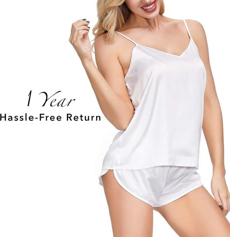 INK+IVY Women's Lingerie Woven Satin Sexy Sleepwear Tank Top and Matching Cami Short Sensual Pajamas Set, Silky Nightwear in Saudi Arabia