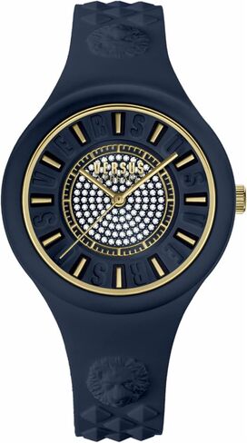 Versus Versace Womens Blue 39 mm Fire Island Crystal Watch VSPOQ1R21 in Kuwait
