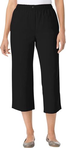 Woman Within Women's Plus Size Elastic-Waist Cotton Capri Pants in Saudi Arabia
