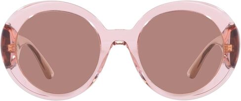 Versace Sunglasses Transparent Pink Frame, Light Brown Lenses, 55MM in Saudi Arabia