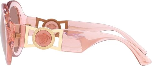 Versace Sunglasses Transparent Pink Frame, Light Brown Lenses, 55MM in Saudi Arabia