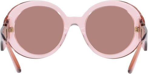 Versace Sunglasses Transparent Pink Frame, Light Brown Lenses, 55MM in Saudi Arabia