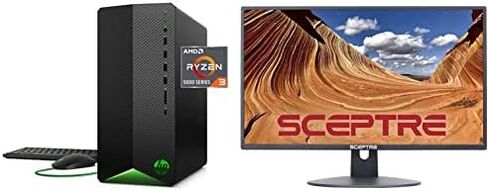 كمبيوتر مكتبي HP Pavilion للألعاب، معالج AMD Ryzen 7 5700G، رسومات NVIDIA GeForce RTX 2060، ذاكرة الوصول العشوائي 16 جيجابايت، 1 تيرابايت SSD، Windows 11 Pro (TG01-2460، ظل أسود) in Kuwait