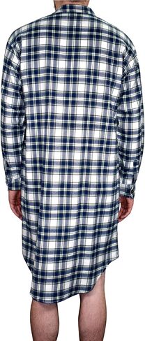 Lee Valley, Ireland Valley Men's Genuine Irish Cotton Flannel Nightshirt (Large, LV38 Douglas Blue Tartan) in Saudi Arabia