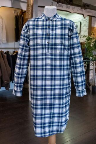 Lee Valley, Ireland Valley Men's Genuine Irish Cotton Flannel Nightshirt (Large, LV38 Douglas Blue Tartan) in Saudi Arabia