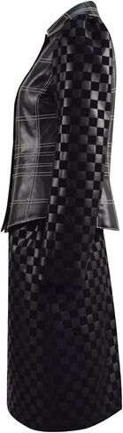 Womens Cruella Cosplay Costume Black Jacket Dress Full Set Halloween Uniform in Saudi Arabia