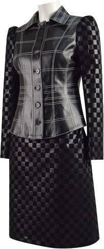Womens Cruella Cosplay Costume Black Jacket Dress Full Set Halloween Uniform in Saudi Arabia