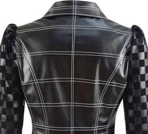 Womens Cruella Cosplay Costume Black Jacket Dress Full Set Halloween Uniform in Saudi Arabia