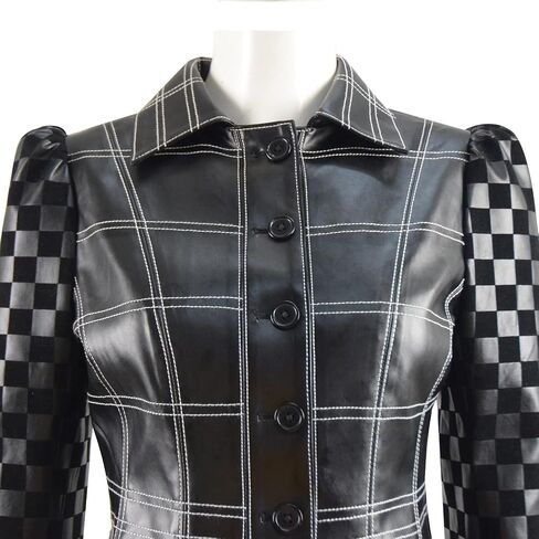 Womens Cruella Cosplay Costume Black Jacket Dress Full Set Halloween Uniform in Saudi Arabia