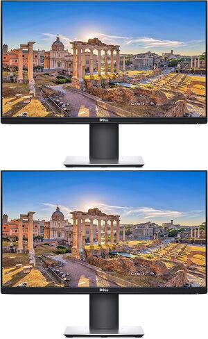 Dell P2419H 24 Inch LED-Backlit, Anti-Glare, 3H Hard Coating IPS Monitor - (5 ms Response, FHD 1920 x 1080 at 60Hz, 1000:1 Contrast, with DisplayPort, VGA, HDMI 2-Pack Bundle - Black (Renewed) in Saudi Arabia
