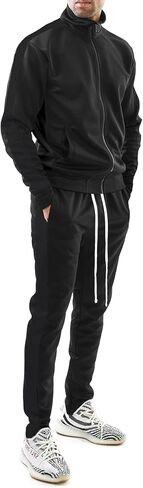 Bleecker and Mercer Men's Active Athletic Training Sports Top and Bottom Tracksuit Set in Kuwait
