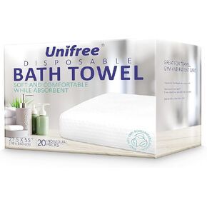 Unifree Disposable Hand Towels 丨Camping Towel 80 Count, 4-Piece Packed, Large Size 27.5 by 55 inches (15.5"x27.5“)