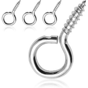 100pcs 3/4 Inch Eye Hooks Screw, 1 x 3/4 Inch Eyes Screws Small Metal Screw Hooks