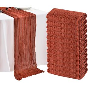 LOSKIA 12 جهاز كمبيوتر شخصى 10ft ريفي القماش الجدول عداء السائبة، 35 × 120 بوصة بوهو الشاش الجدول عداء رومانسية الجدول عداء غطاء طاولة طويلة لحفل الزفاف دش عيد ميلاد حزب الجدول الديكور حكيم الأخضر in Kuwait