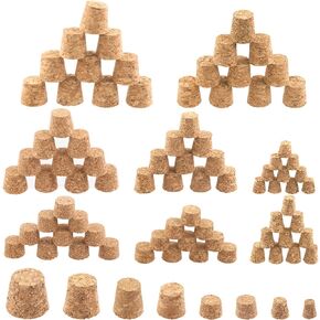 Keadic 9 Pcs 3 Sizes Wooden Tapered Cork Plug Assortment Set #48#34#28 Natural Soft Wood Wine Bottle Stoppers Replacement for for Wine And Beer