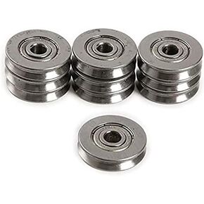 5PC 5x22x5mm/0.19"x0.86"x0.19" V Groove Bearing 5mm V Groove Sealed Ball Bearings Guide Pulley