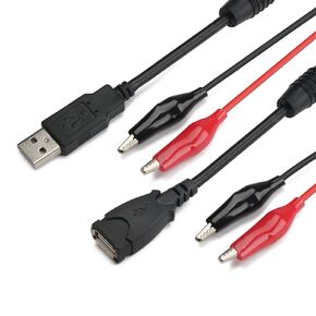 مشابك تمساح نحاسية من دروك مع سلك موصل USB أنثى وذكر 33.35 بوصة أسلاك اختبار النحاس مشابك تمساح لاختبار الدائرة 2 × 18AWG 3-5A in Kuwait
