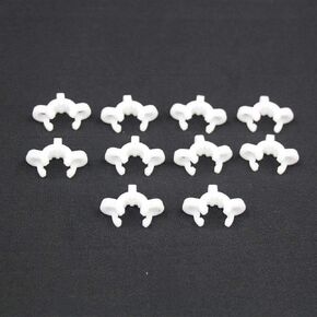 Plastic Joint Clips, 10pcs Keck Clips 3 Sizes (10mm 14mm 19mm) Lab Keck Clamp for Glass Standard Conical Interface Clip Ground Glass Joint, White (10mm)