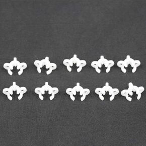 Plastic Joint Clips, 10pcs Keck Clips 3 Sizes (10mm 14mm 19mm) Lab Keck Clamp for Glass Standard Conical Interface Clip Ground Glass Joint, White (10mm)