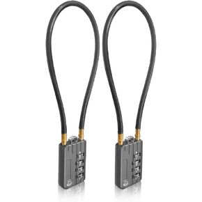 30CM/12in Long Cable Locks Cable 4-Digit Combination Lock Re-settable Combination Security Cable Lock Luggage Suitcase Gun Helmet Gun Black 2-Pack in Saudi Arabia
