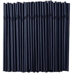 500 Pcs Black Disposable Plastic Flexible Straws.(0.23'' diameter and 7.7" long)