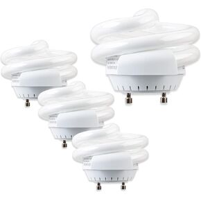 SLEEKLIGHTING 13Watt T2 Spiral CFL GU24 Base Puck Light Bulb 2700K 800lm - معتمد من UL، فلورسنت مدمج - ضوء أبيض دافئ 4 عبوات in Kuwait