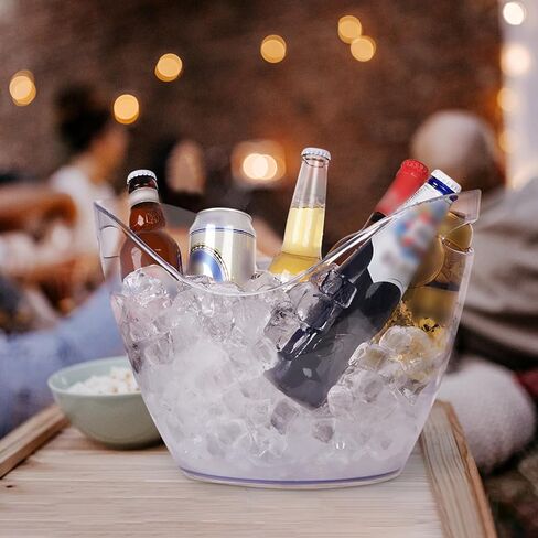 3Pcs Ice Buckets for Parties, 8 L 4 L Wine Bucket, Clear Acrylic Champagne Bucket with Tong and Ice Scoop, Beverage Tub for Cocktail Bar, Drinks, Wine, Beer Bottles in Kuwait