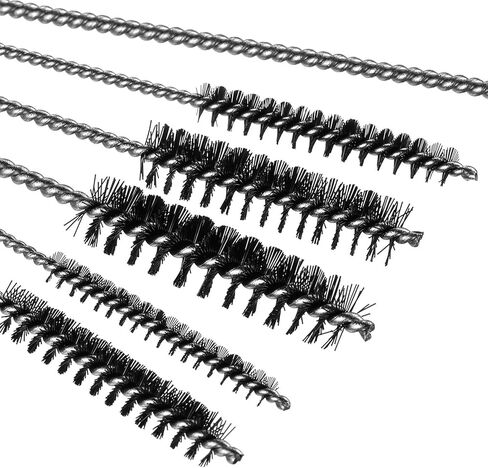 6 قطع من فرشاة التجويف المصنوعة من الفولاذ المقاوم للصدأ بأحجام مختلفة + 15 قطعة من إبر التنظيف وأدوات فرش النايلون، فرشاة سلك ملتوية بمقبض مجموعة مثقاب مرفقة بساق سداسية 1/4 بوصة لمحامل منافذ الأنابيب in Kuwait