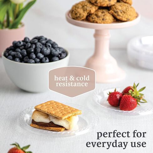9 Inch Clear Plastic Plates in Bulk 120 Pack - Disposable Plates Microwavable Recyclable, Leak Proof Household Essentials for Party, Travel and Any Events in Saudi Arabia