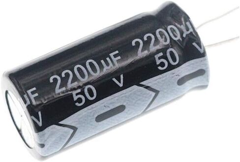 (عبوة من 5 قطع) مكثف 2200 فائق التوهج 50 فولت، مكثفات كهربائية من الألومنيوم PoiLee 2200 فائق التوهج 50 فولت 16x30 مم ±20% 105 درجة مئوية in Kuwait