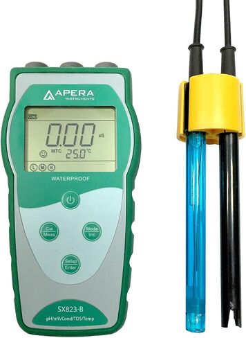 مجموعة أجهزة القياس المحمولة متعددة المعلمات SX823-B من Apera Instruments (درجة الحموضة/الموصلية/TDS/درجة الحرارة)، الدقة: ±0.01 درجة الحموضة؛ ±1% FS in Saudi Arabia