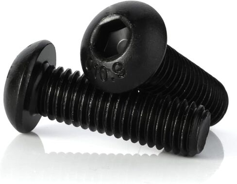 براغي بغطاء مقبس رأس 1/4-20 × 5/8 بوصة، محرك مقبس ألين، فئة سبائك الصلب 10.9، أكسيد أسود، خيط كامل، عبوة من 30 قطعة in Kuwait