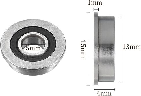 Kozelo 10 قطع F695-2RS محمل كروي ذو حواف - [5x13x4 مم] محامل عجلات بديلة لاستخدام محور شاحنة تهذيب الحشائش، فولاذ كروم، ABEC1 in Saudi Arabia