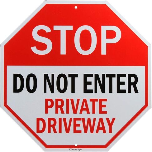 Stop Do Not Enter Private Driveway Aluminum Reflective Sign UV Protected and Weatherproof 12 x 12 Inch 0.40 Mil Octagon Rust Free in Saudi Arabia