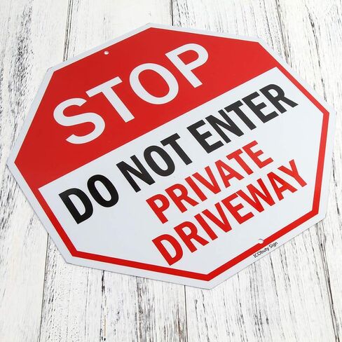 Stop Do Not Enter Private Driveway Aluminum Reflective Sign UV Protected and Weatherproof 12 x 12 Inch 0.40 Mil Octagon Rust Free in Saudi Arabia