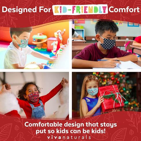 أقنعة وجه للأطفال للاستعمال مرة واحدة (50 قناعًا ملفوفًا بشكل فردي)، أقنعة وجه للأطفال مصنوعة من حلقات أذن مريحة وشريط أنف معدني قابل للتعديل، قناع وجه ممتاز للأطفال للاستعمال مرة واحدة مكون من 4 طبقات in Kuwait