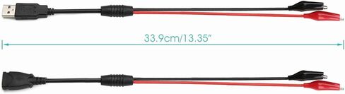 مشابك تمساح نحاسية من دروك مع سلك موصل USB أنثى وذكر 33.35 بوصة أسلاك اختبار النحاس مشابك تمساح لاختبار الدائرة 2 × 18AWG 3-5A in Kuwait