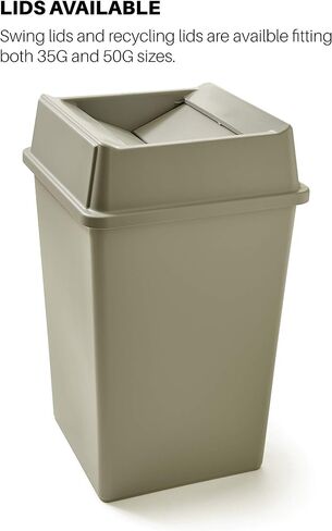 rubbermaid untouchable علوية لجهاز الأواني – free-swinging Top – يناسب قاعدة مربعة الشكل – رمادي فاتح, Square Swing-Top Lid for 3958 and 3959 Containers, Beige in Saudi Arabia
