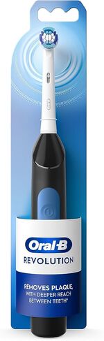 فرشاة أسنان أورال-بي ريفولوشن تعمل بالبطارية مع (1) رأس فرشاة، أسود، البطاريات متضمنة in Kuwait