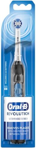 فرشاة أسنان أورال-بي ريفولوشن تعمل بالبطارية مع (1) رأس فرشاة، أسود، البطاريات متضمنة in Kuwait